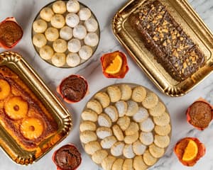 Spread of Alhana cookies arranged for a catered event