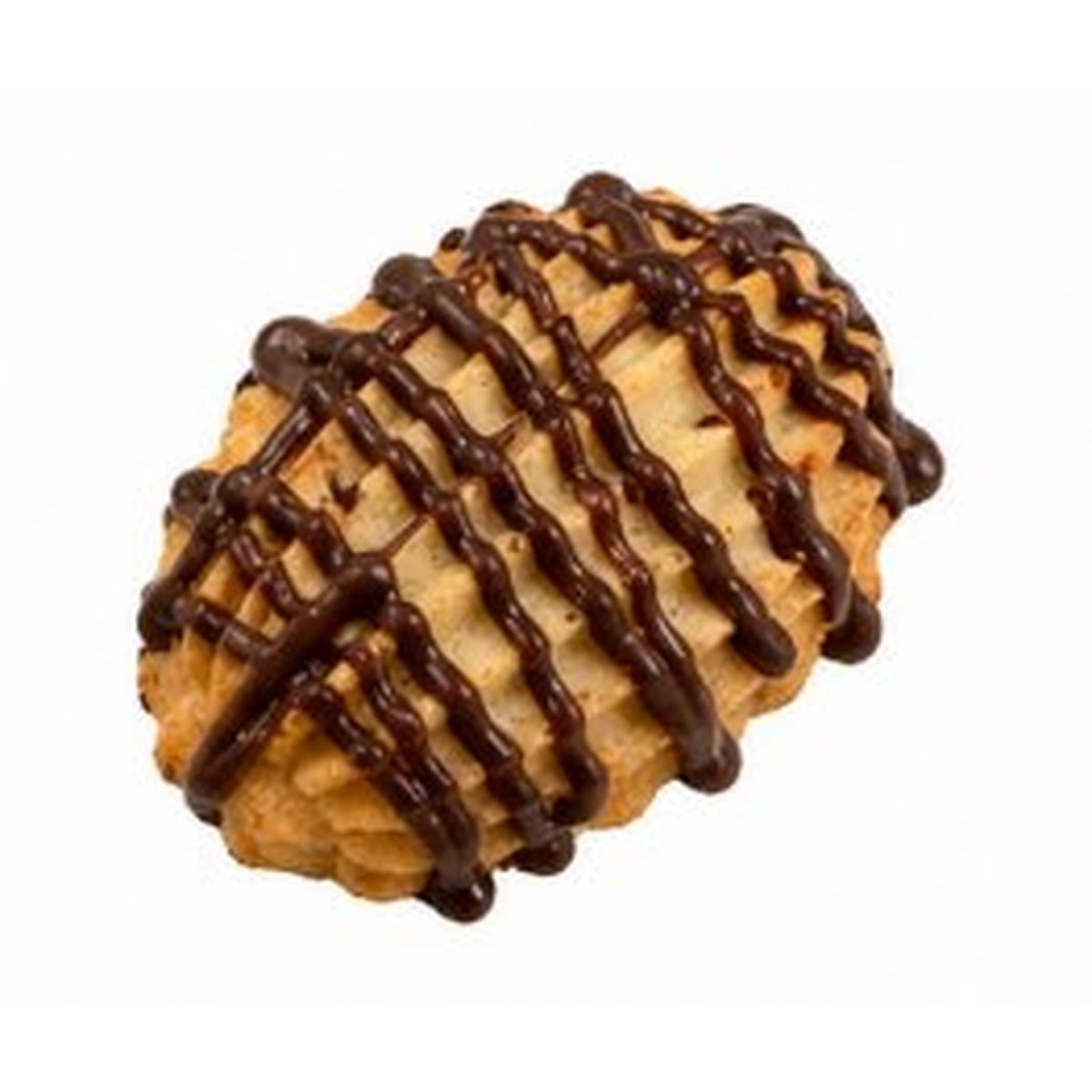 Butter cookie drizzled with chocolate